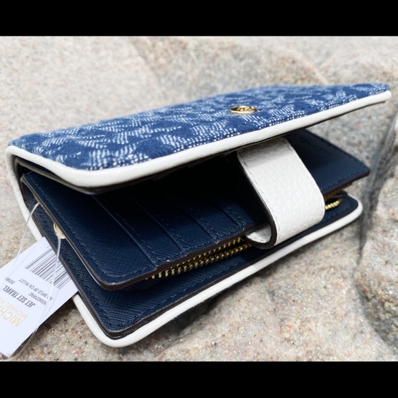 Michael Kors Bifold Zip Coin Wallet Denim MK - Picture 7 of 7